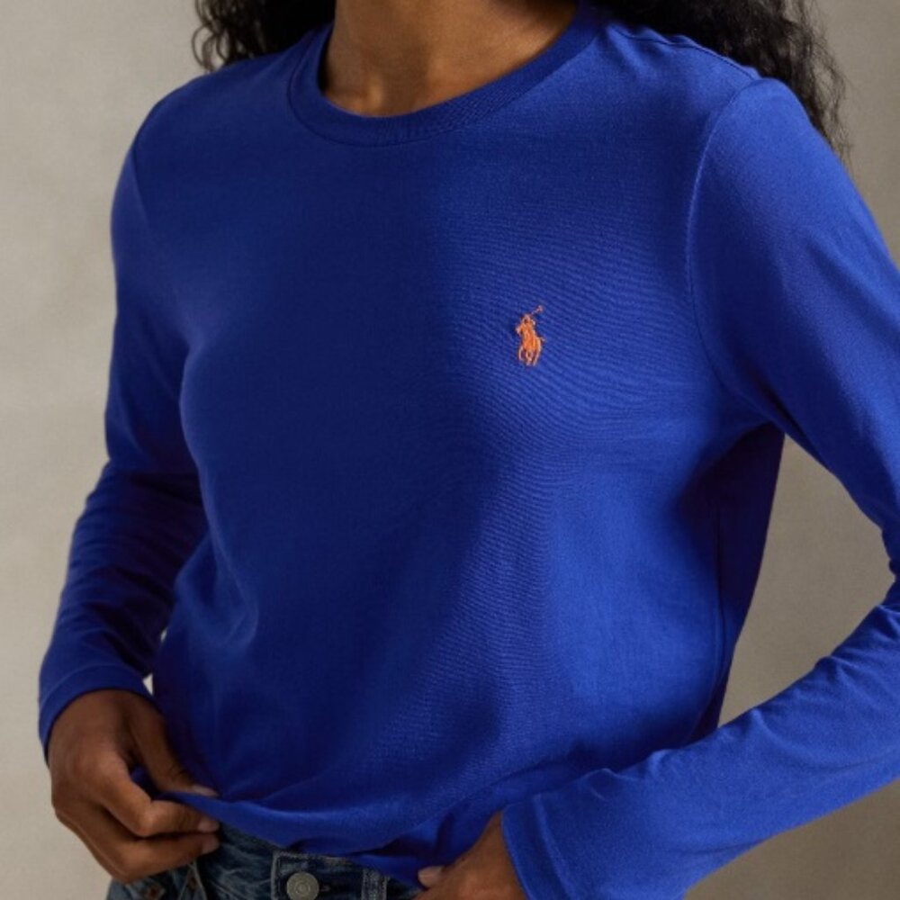 Ralph Lauren Sport Royal Blue Long Sleeve Tee w/ Red Polo Pony